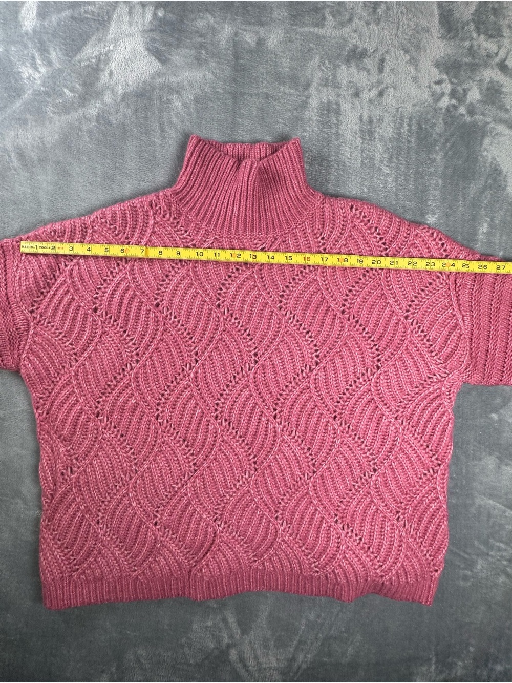 REISS Ola Sweater Womens M NWT Pink Oversized Cable Knit Wool Alpaca Turtleneck - Picture 12 of 14